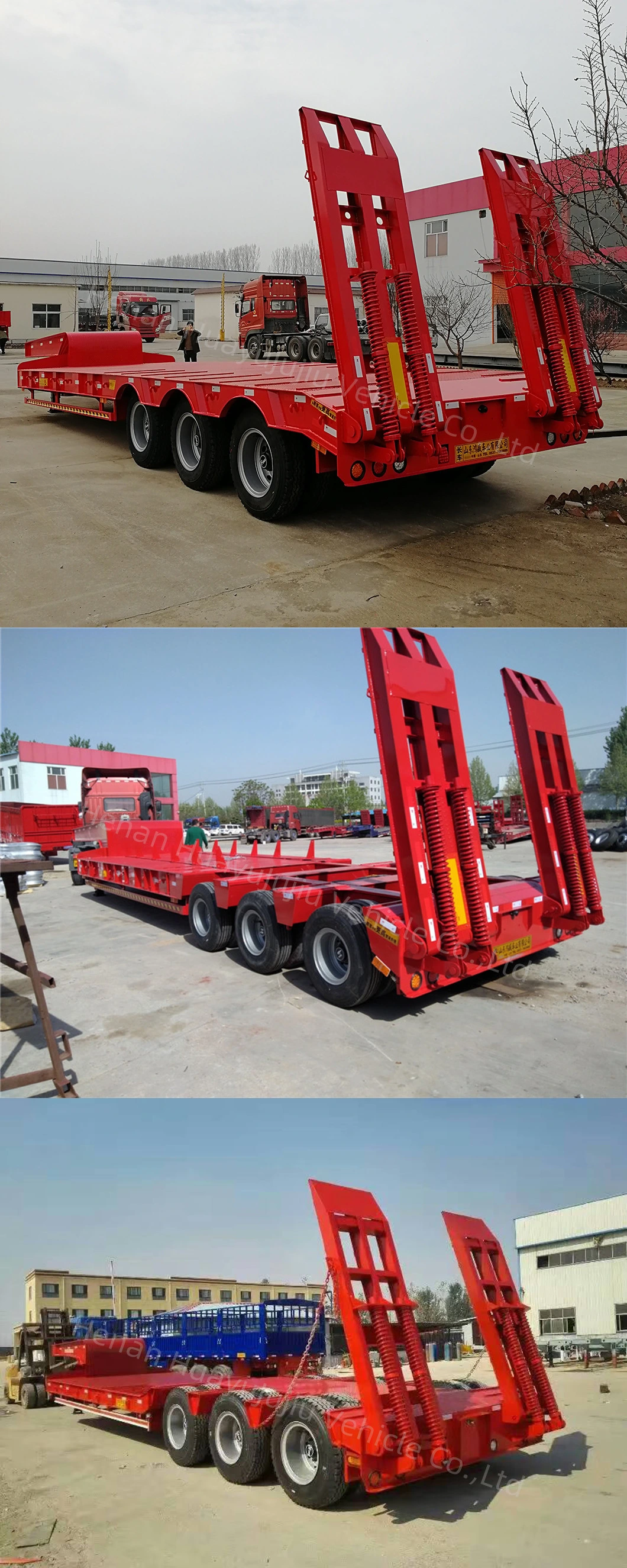 Multi Axles Hydraulic Steering Lowbed Semi Trailer for Special Transport