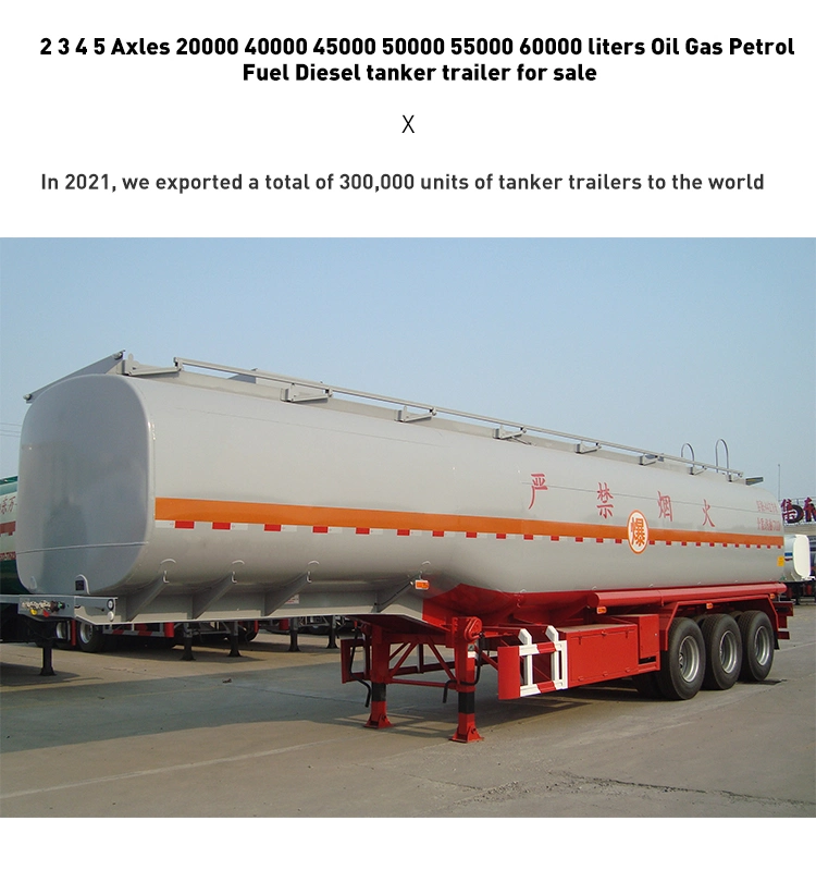 Vehicle Master 3 Axle 55cbm Diesel Fuel Trailer Water Tanker Semi Truck Trailer for Sale