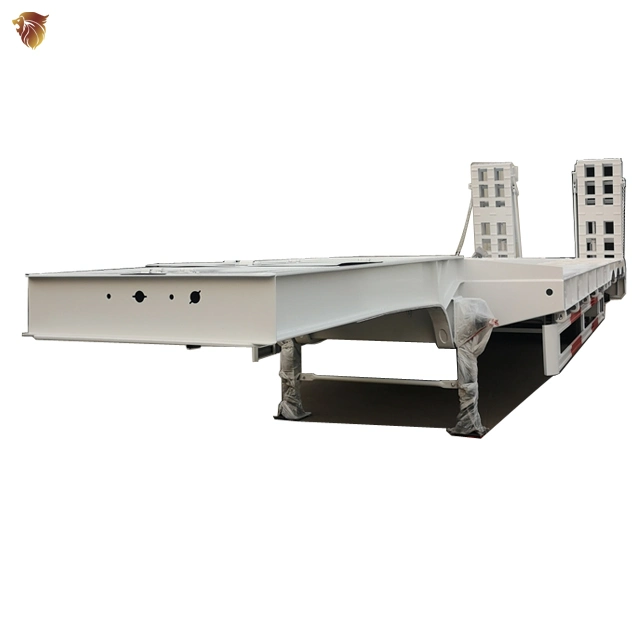 Best Selling Special Low Loader Extendable Flatbed Lowbed Semi Trailer Price