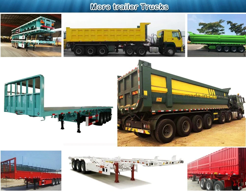 3/4 Axle Heavy Duty 40FT Flatbed/Plateform/Cargo/Container Chassis Truck Semi Trailer with Removable Side Wall