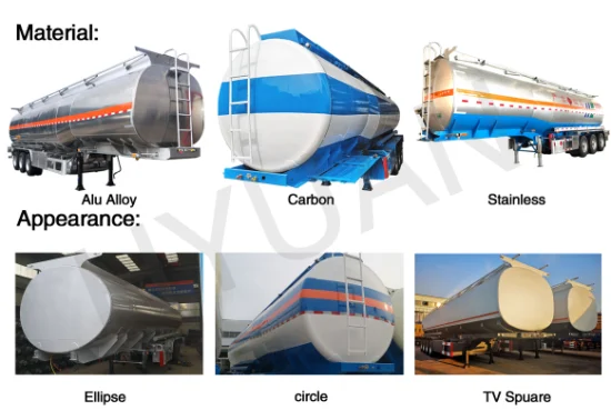 Pétrole/diesel/essence/brut/eau/lait/propane en acier de transport personnalisé réservoir de carburant monobloc/camion-citerne semi-remorque à vendre