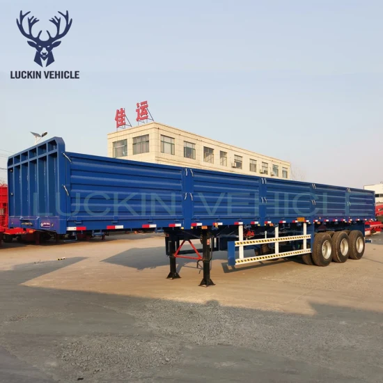 40FT Drop Side Wall Sidewall Board Bulk Clôture Stake Van Curtain Box Drop Dump Tipper Transport Flatbed Container Heavy Cargo Truck Semi Remorque à vendre