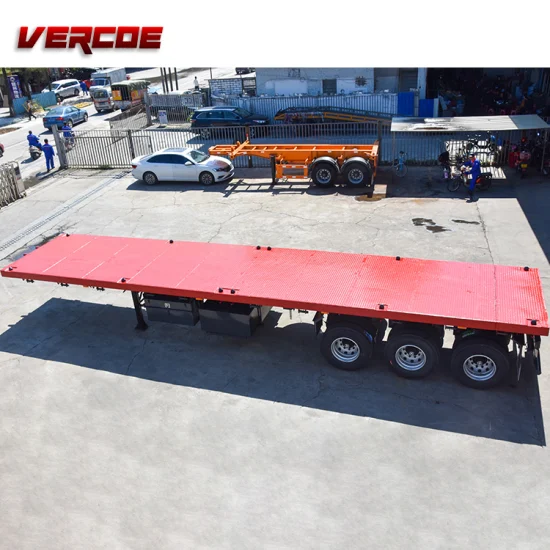 Heavy Duty Equipment 40FT Flat Bed Col de cygne Pelle basculante Benne Réservoir de carburant Cargo Semi Truck Flatbed Lowbed Camion à benne basculante Remorques